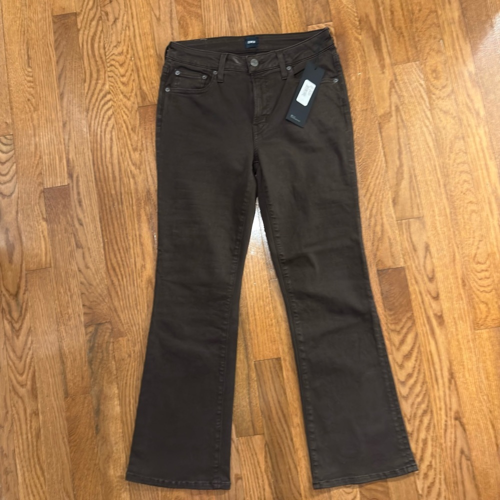 Edwin Women's Brown Cropped Wide Leg Jeans